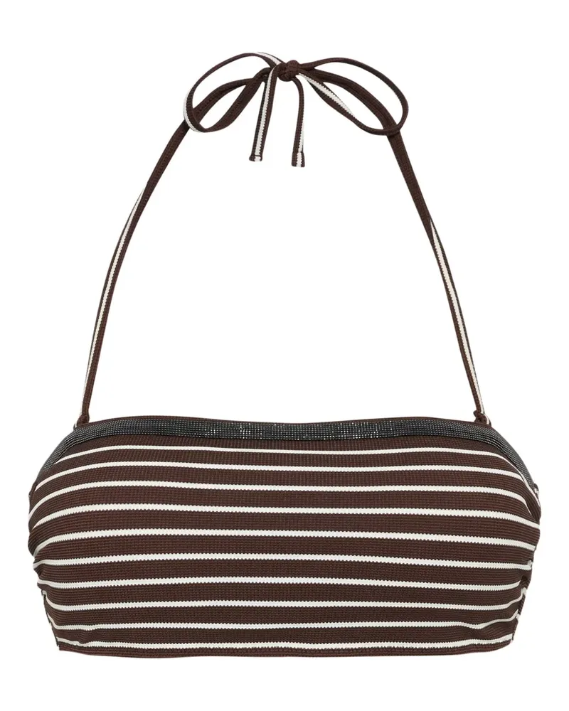 Brunello Cucinelli Bikinioberteil mit Monili-Detail - Braun Braun