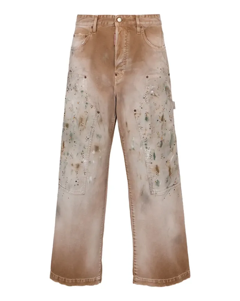 Dsquared2 Mushroom Field Baggy Carpenter Jeans - Nude Nude