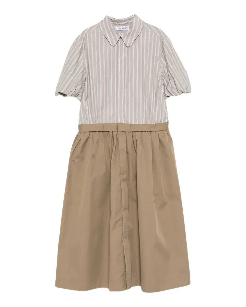 Dice Kayek sculptural-sleeves striped shirt dress - Braun Braun