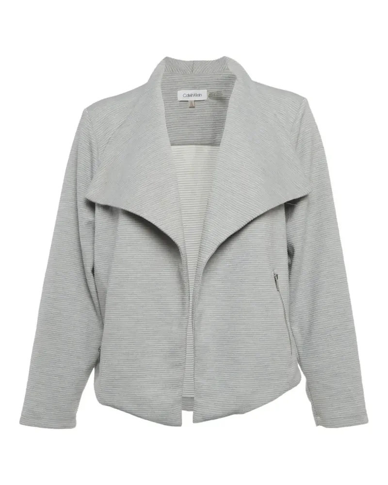 Calvin Klein Offene Jacke mit Rippung - Grau Grau