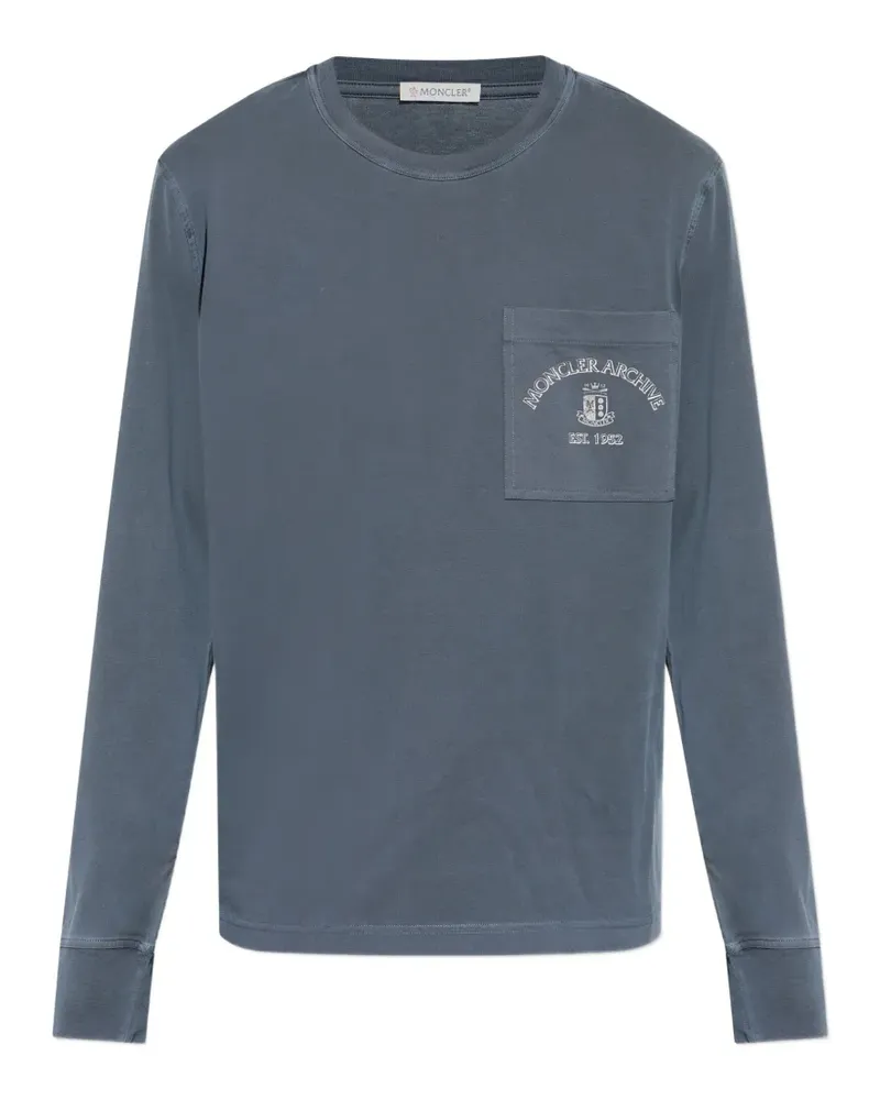 Moncler long-sleeved T-shirt - Blau Blau