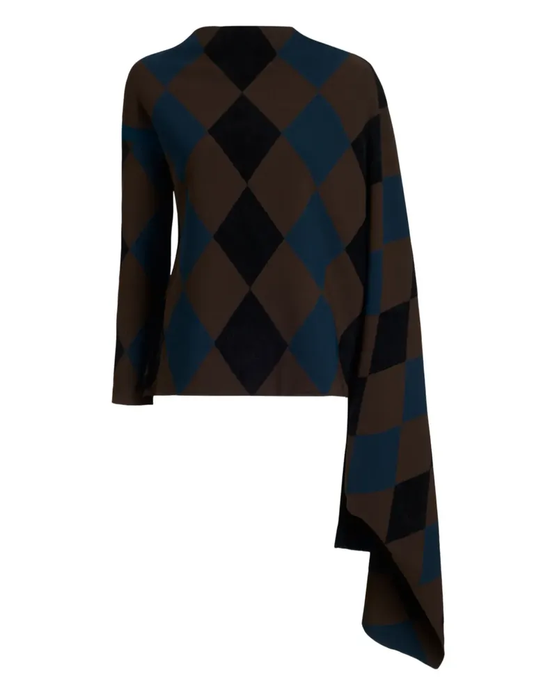 Proenza Schouler Drapiertes Oberteil mit Rautenmuster - Braun Braun