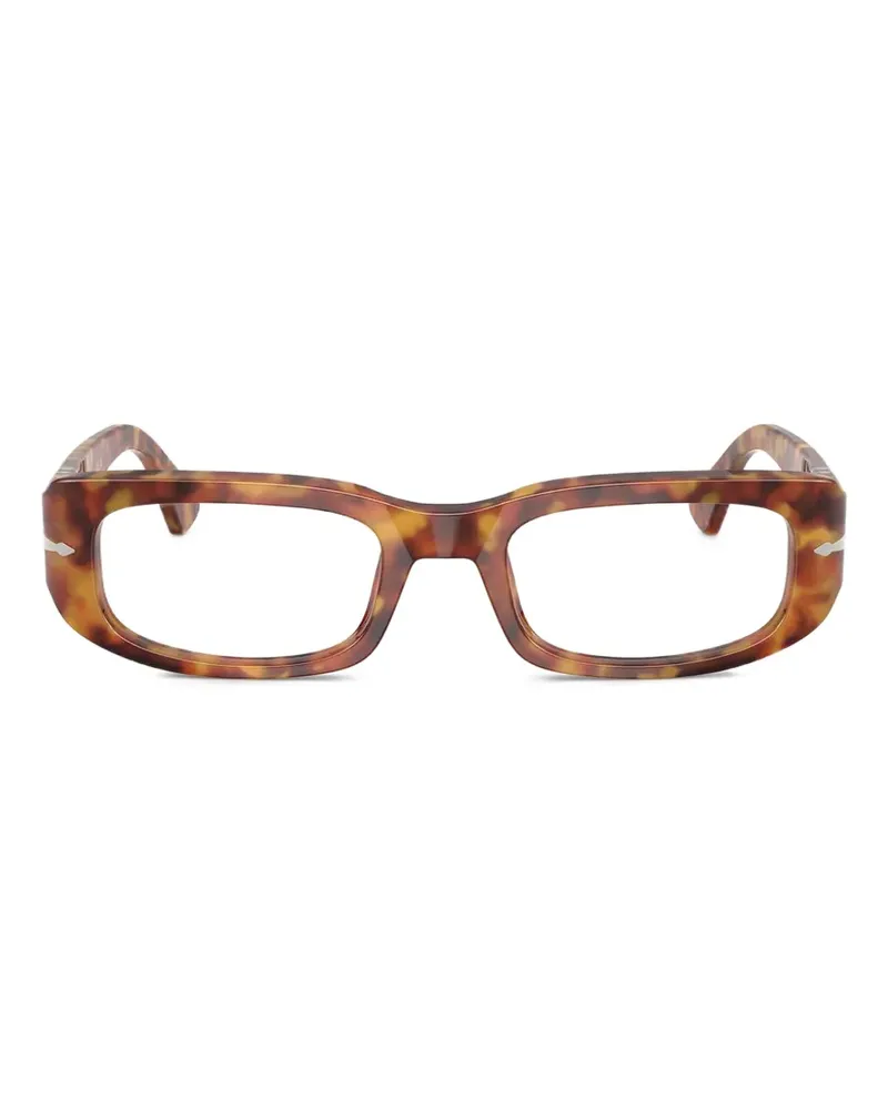 Persol brown tortoise rectangle-frame glasses - Braun Braun