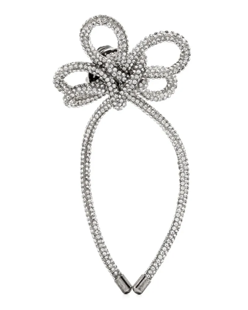 Acne Studios Ohrclips mit Kristall - Silber Silber