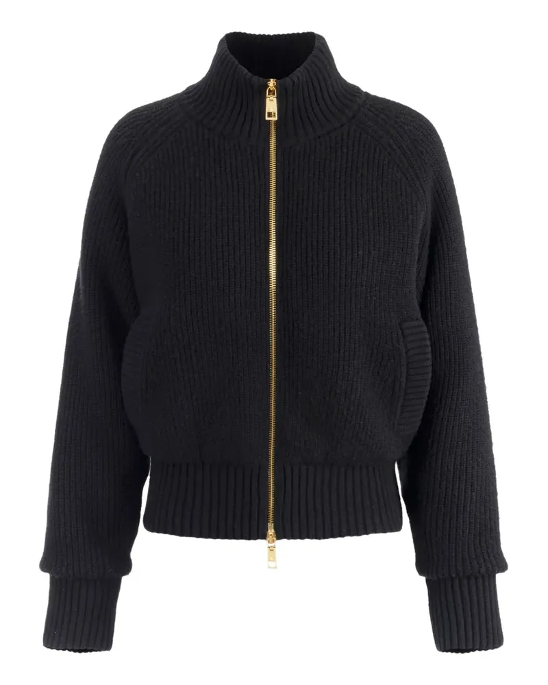 Elisabetta Franchi Gerippte Bomberjacke - Schwarz Schwarz
