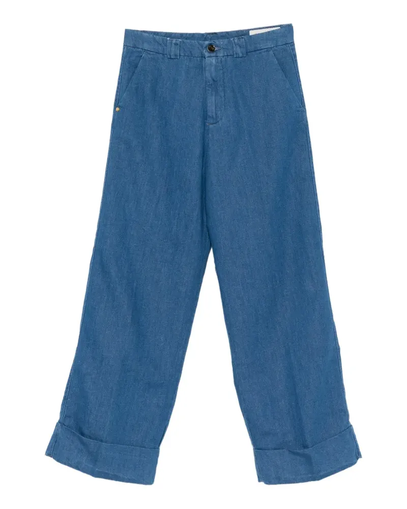 PLAN C cuffed trousers - Blau Blau