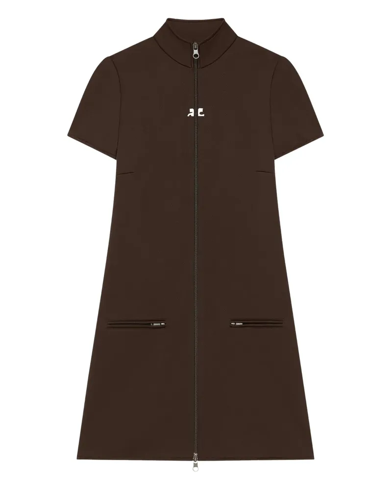 Courrèges Minikleid mit kurzen Ärmeln - Braun Braun