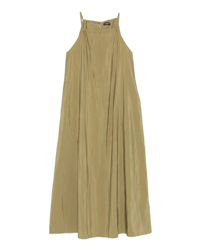 Emporio Armani halterneck crinkled-effect beach dress - Grün Grün