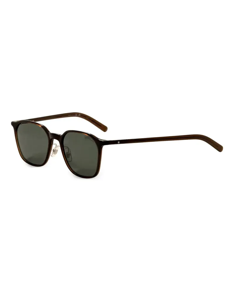 Montblanc Sonnenbrille mit geometrischem Gestell - Braun Braun