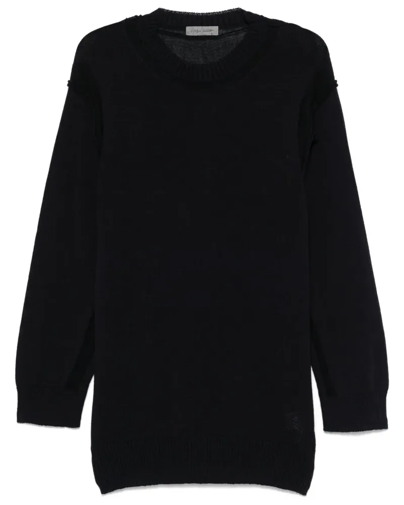 Yohji Yamamoto Gestrickter Pullover - Blau Blau
