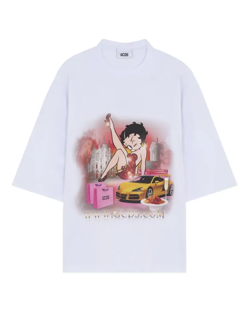 GCDS betty boop laser-cut T-shirt - Weiß Weiß