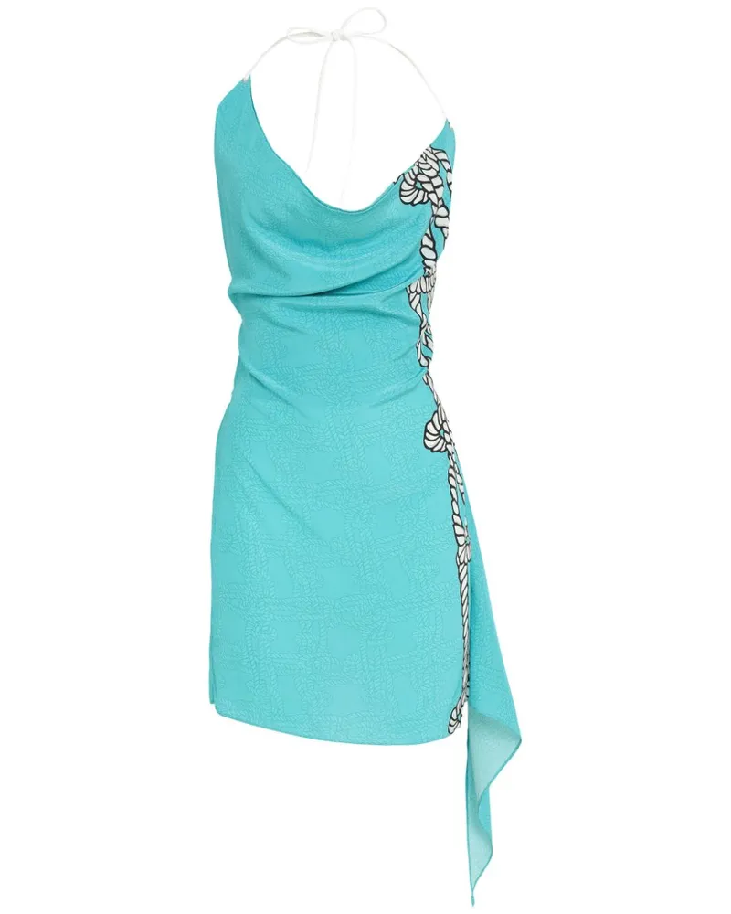 Amir Slama Kleid mit grafischem Print - Blau Blau