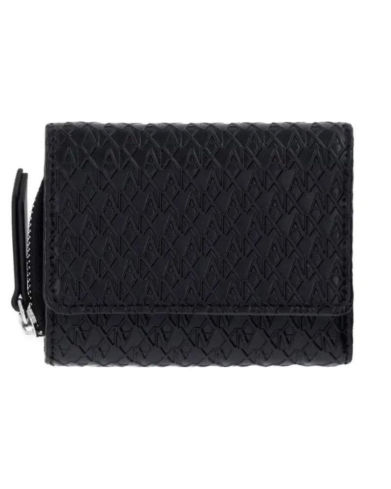 Armani Exchange logo-debossed wallet - Schwarz Schwarz