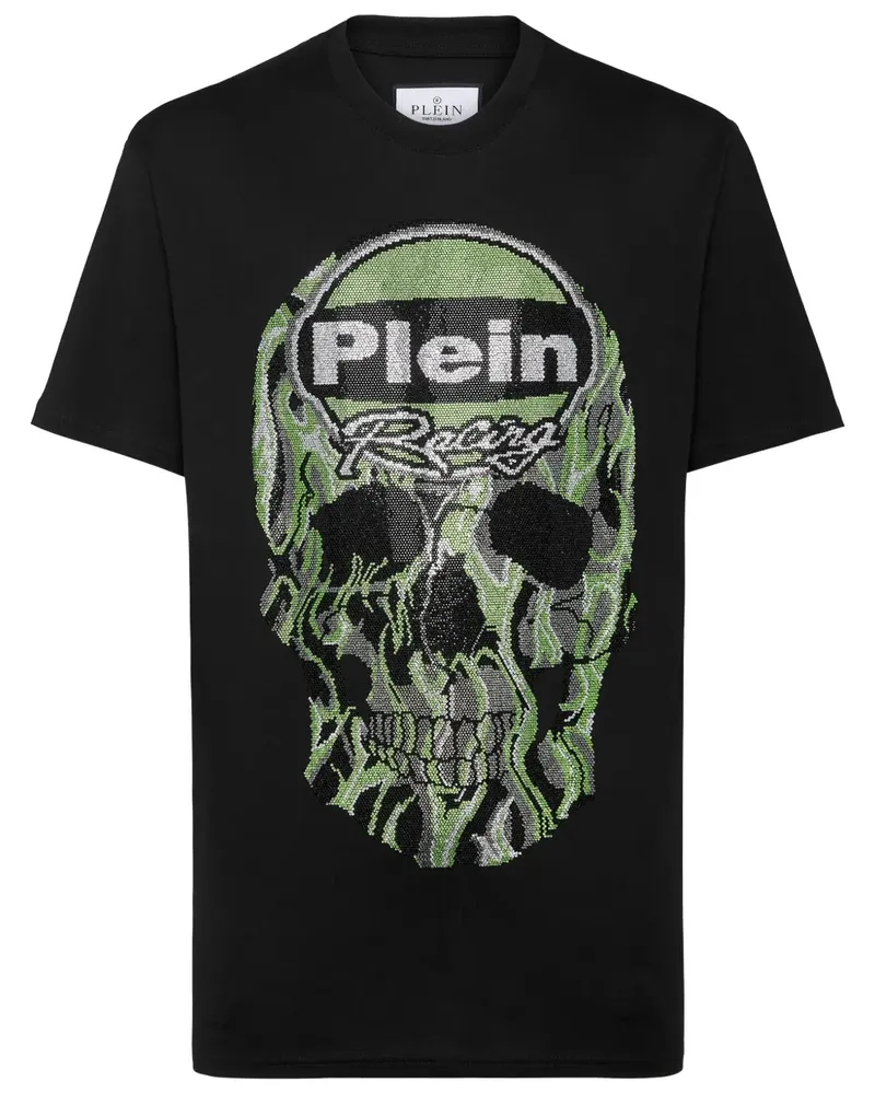 Philipp Plein Strass Skull T-Shirt - Schwarz Schwarz