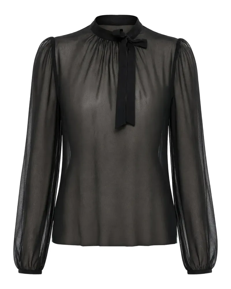 Dsquared2 Transparente Bluse mit Schleife - Schwarz Schwarz