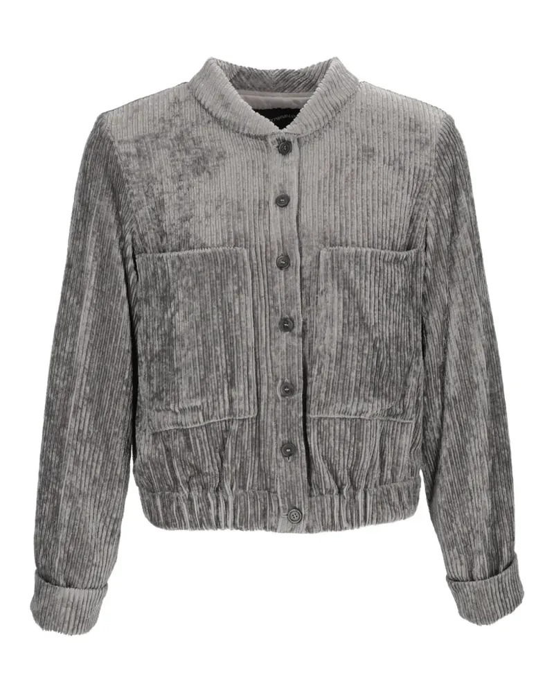 Emporio Armani corduroy-effect button-up jacket - Grau Grau