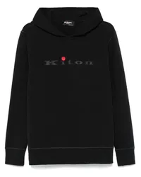 Kiton Hoodie mit gummiertem Logo Schwarz