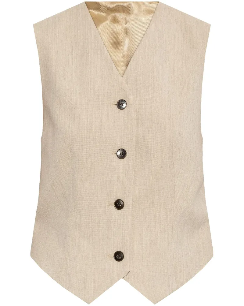 By Malene Birger Weste mit V-Ausschnitt - Nude Nude