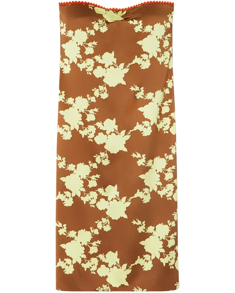 Versace Schulterfreies Wild Roses Midikleid - Braun Braun