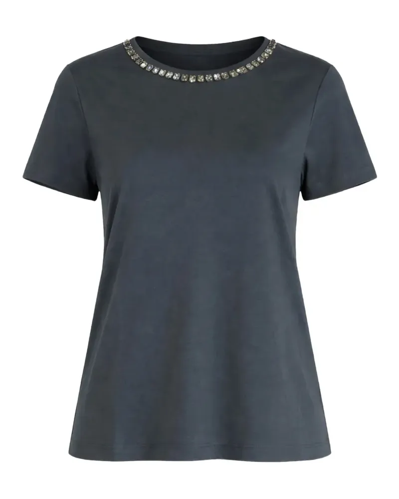 Max Mara Max Mara crystal-embellished short-sleeve T-shirt - Grau Grau