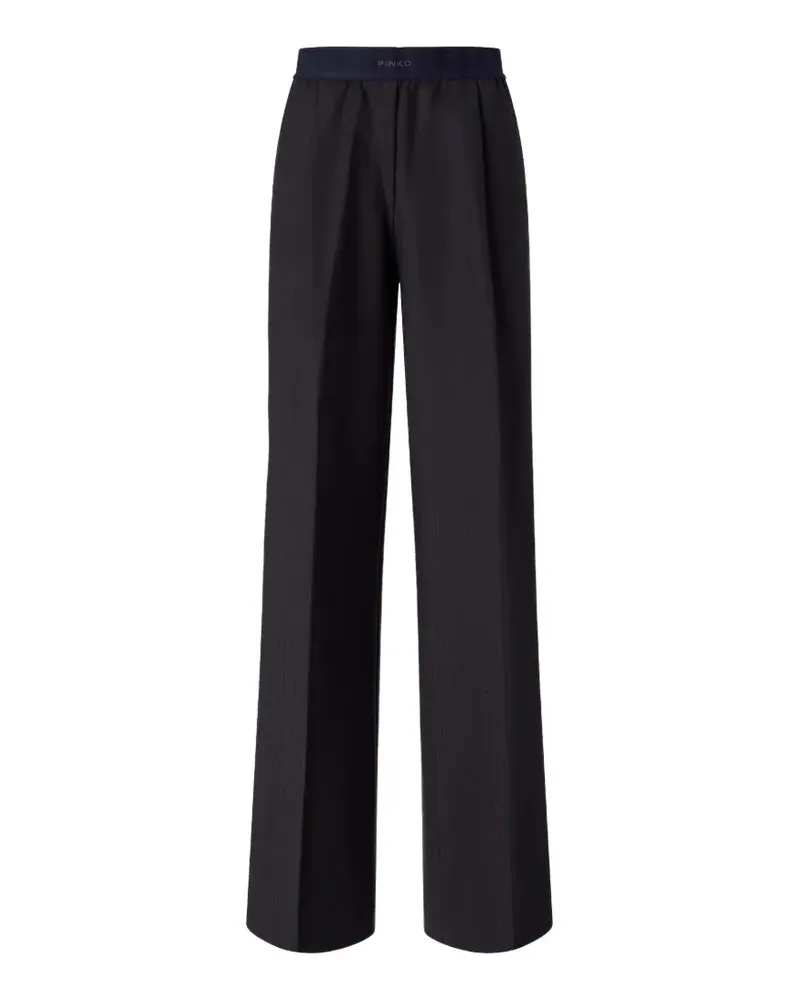 Pinko Weite Hose mit Logo-Bund - Schwarz Schwarz
