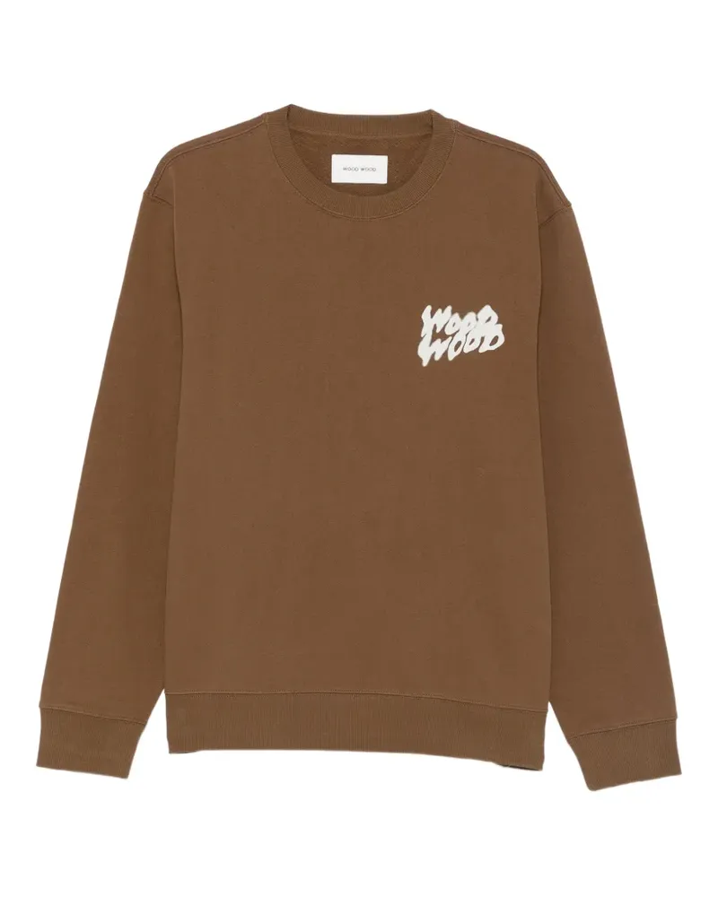 Wood Wood Pullover mit Logo-Print - Braun Braun