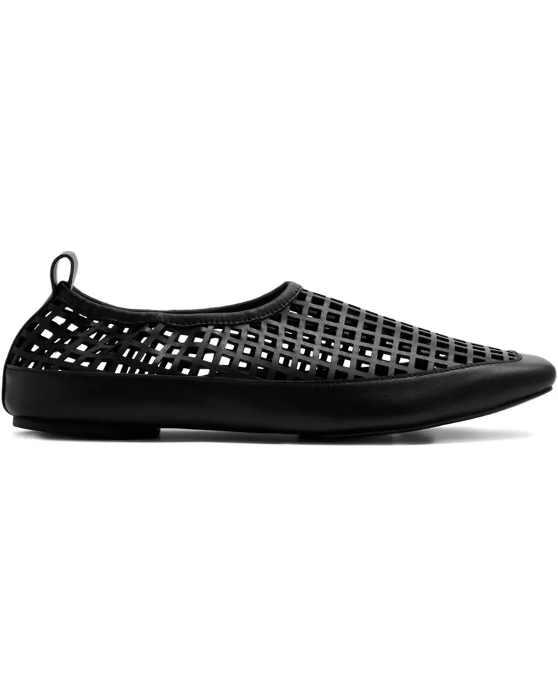 St. Agni perforated square-toe ballet flats - Schwarz Schwarz
