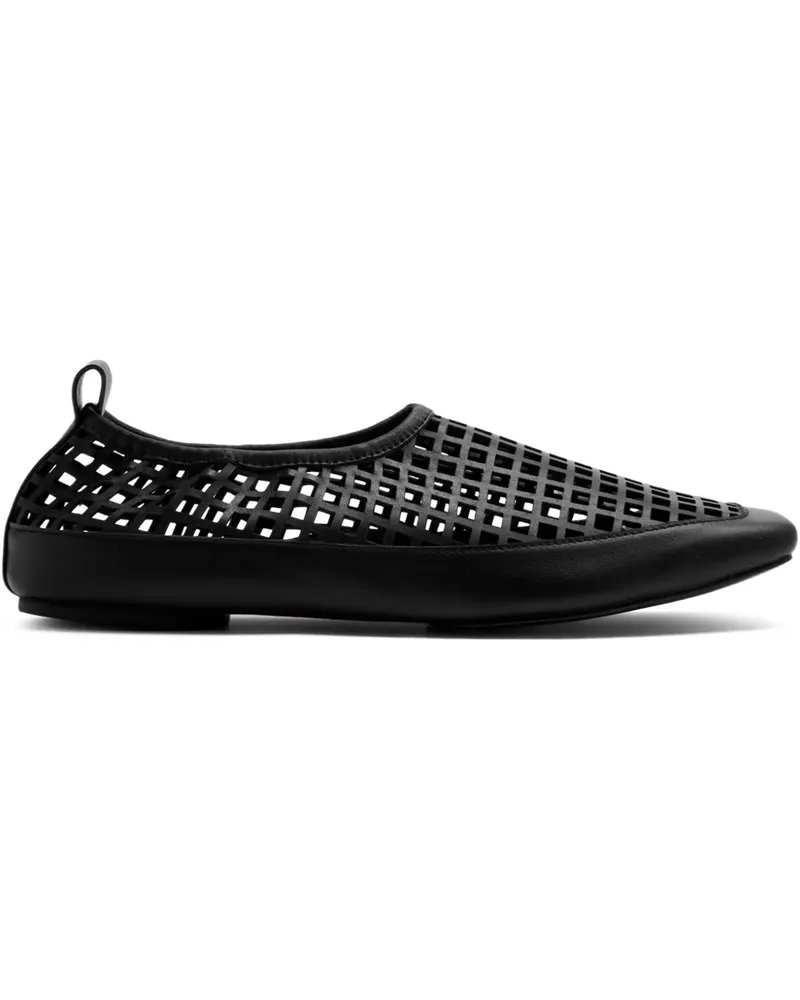 St. Agni perforated square-toe ballet flats - Schwarz Schwarz