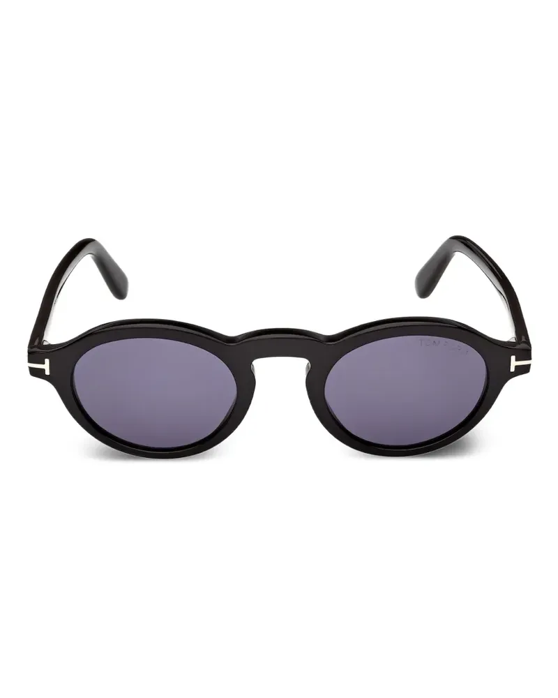 Tom Ford Sonnenbrille mit rundem Gestell - Schwarz Schwarz