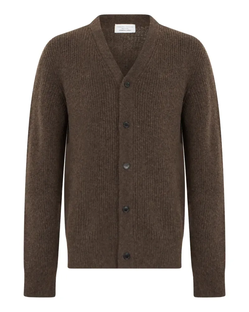Roberto Collina ribbed-knit V-neck cardigan - Braun Braun