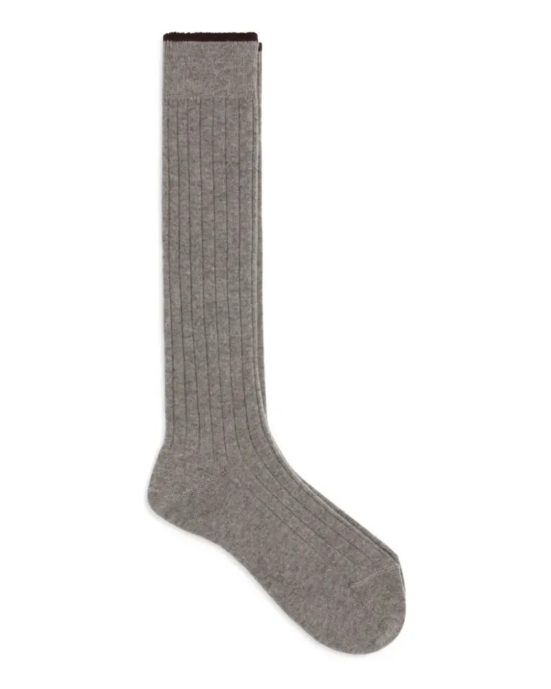 Brunello Cucinelli ribbed-knit cashmere socks - Grau Grau
