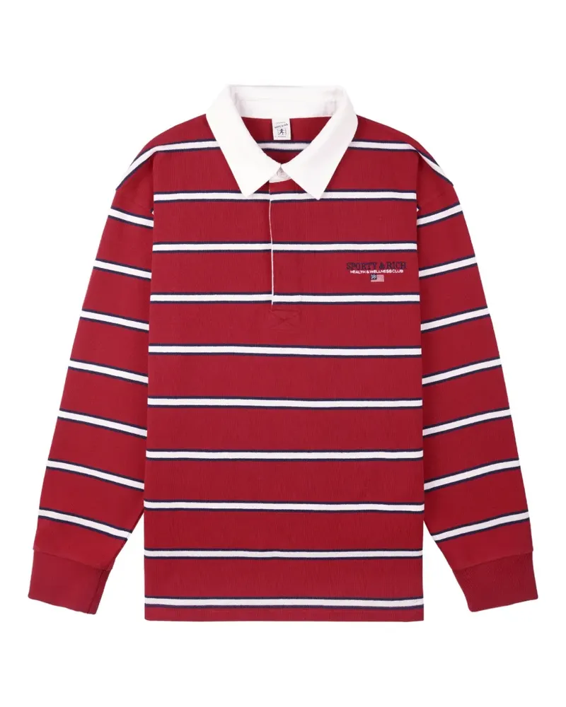 SPORTY & RICH Gestreiftes Langarmshirt - Rot Rot