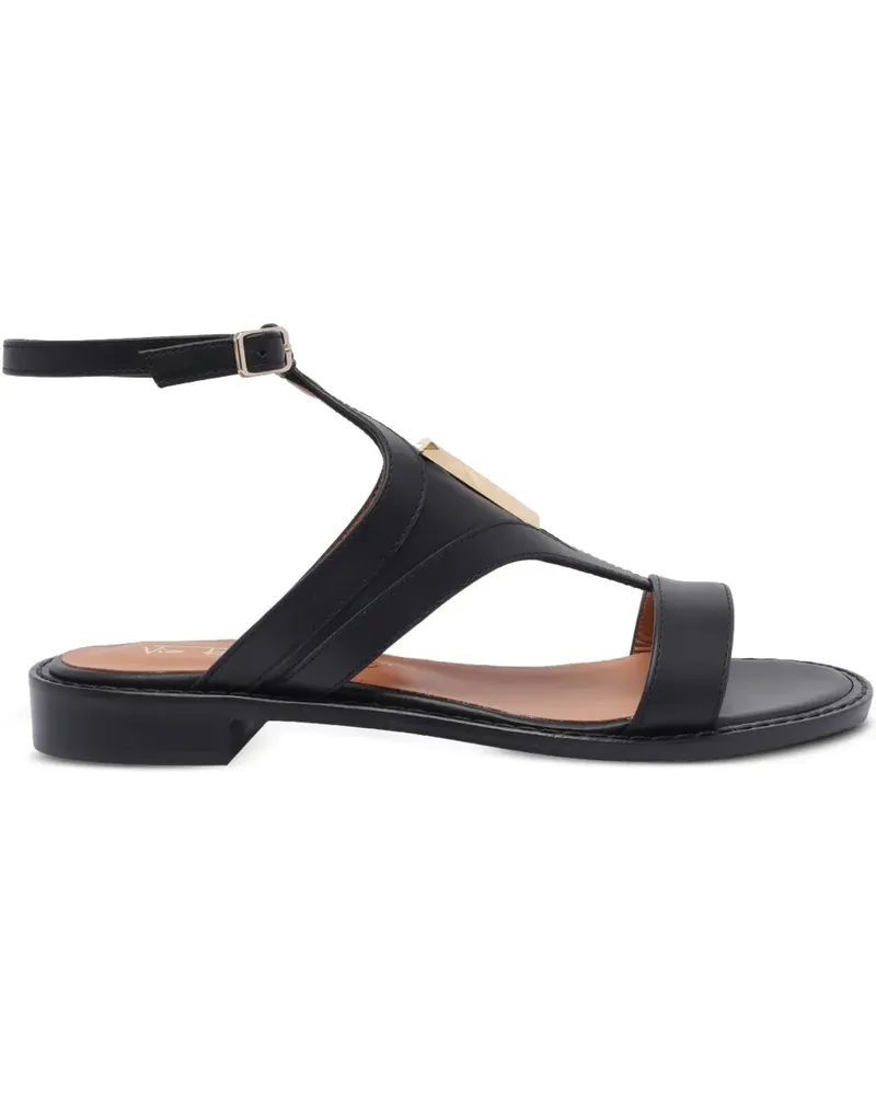 Via Roma 15 Klassische Riemchensandalen - Schwarz Schwarz