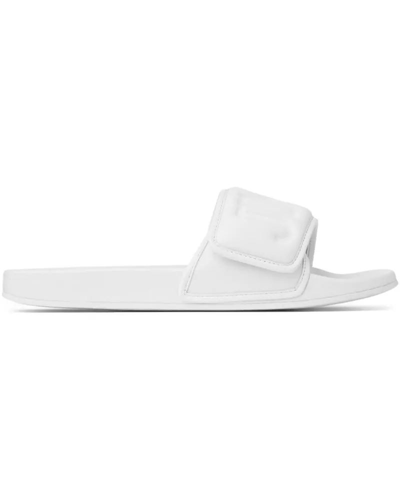 Jimmy Choo Fitz/M Pantoletten mit Logo-Prägung - Weiß Weiß
