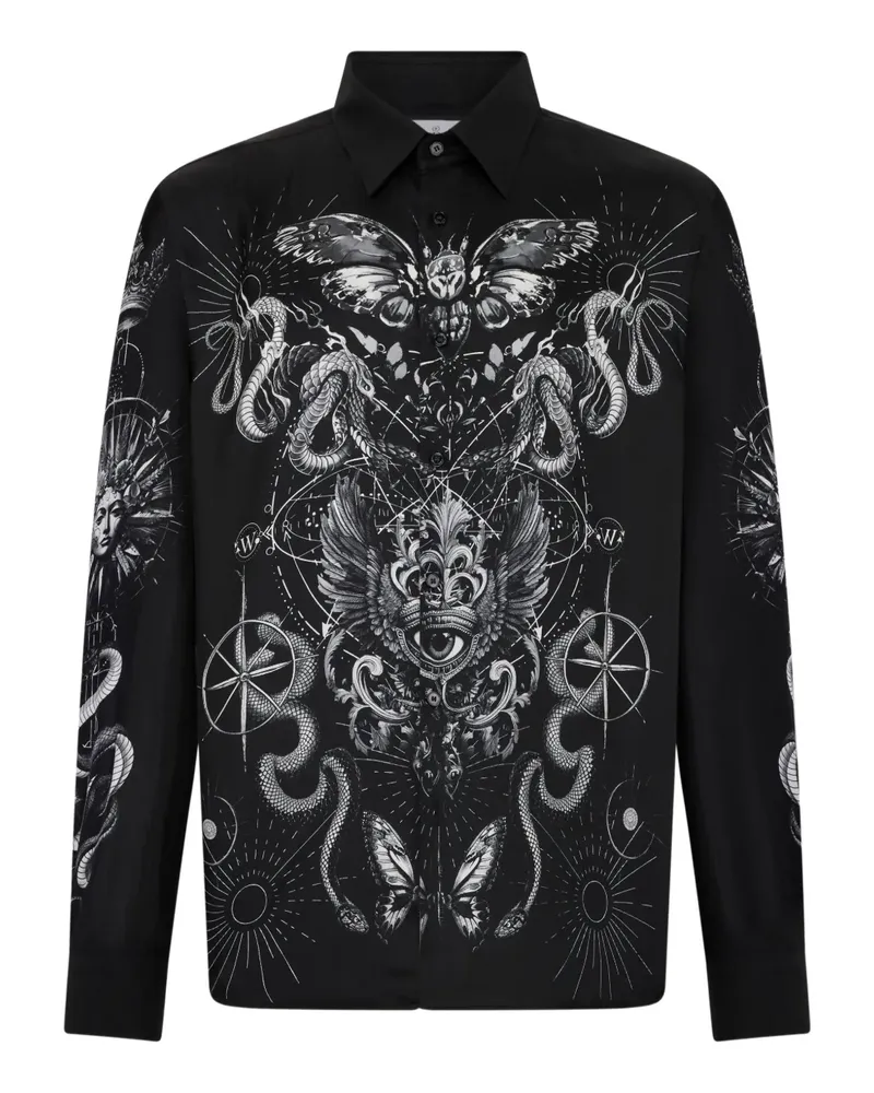 Philipp Plein printed silk shirt - Schwarz Schwarz
