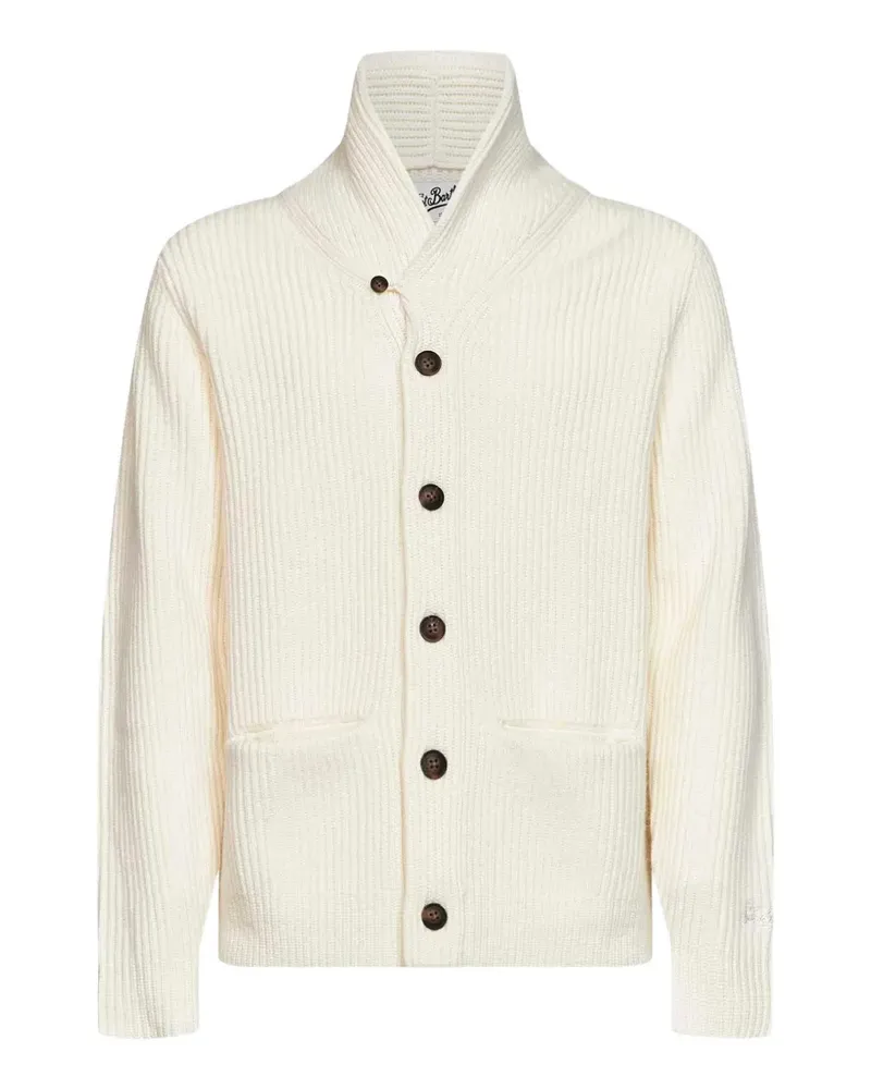 MC2 Saint Barth off white Glasgow wool cardigan with shawl collar - Weiß Weiß