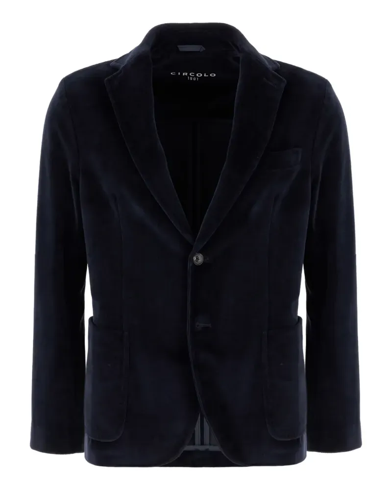 CIRCOLO 1901 velvet single-breasted blazer - Blau Blau