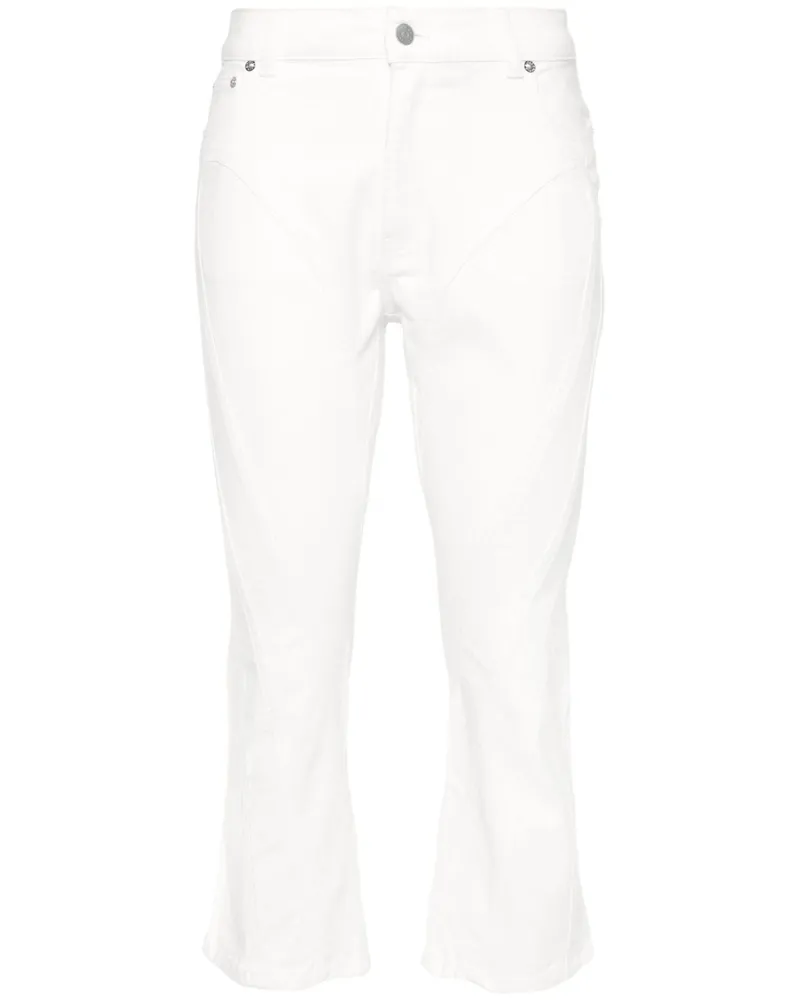 Thierry Mugler Cropped-Jeans mit hohem Bund - Weiß Weiß