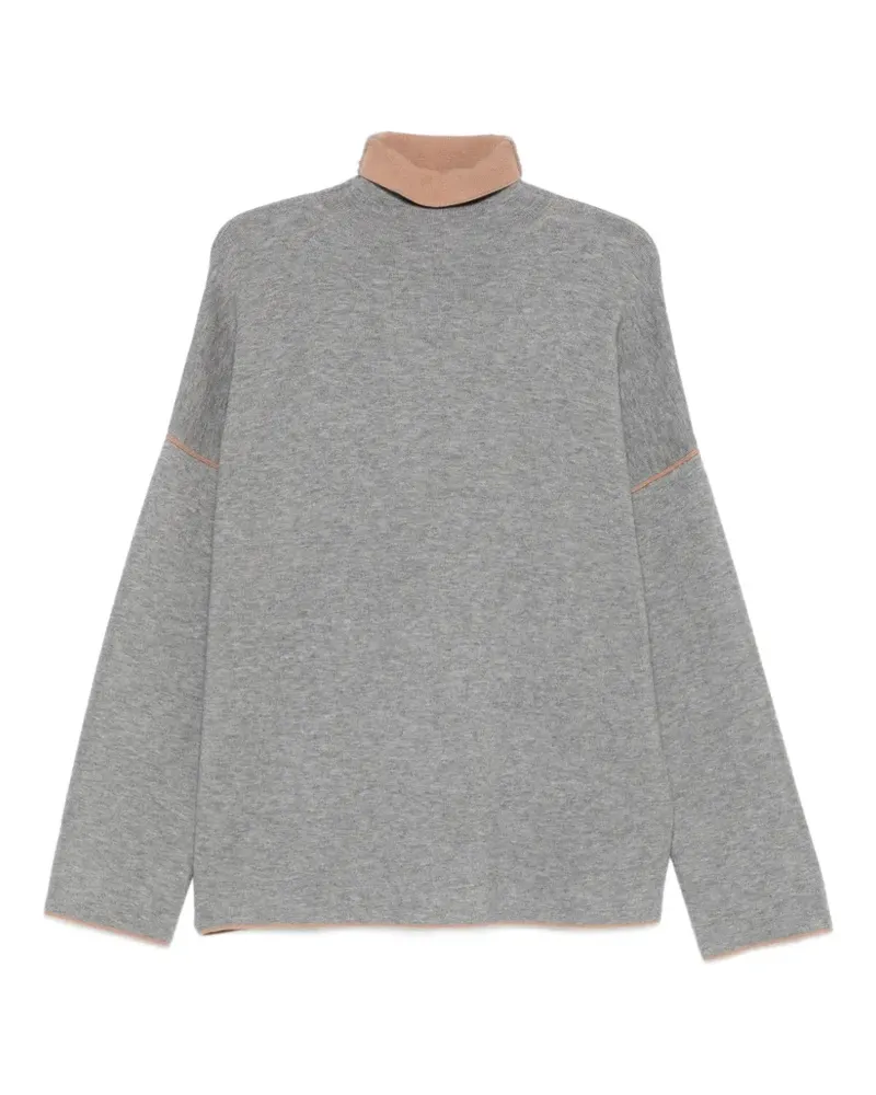 Deha Rollkragenpullover mit Kontrastdetails - Grau Grau