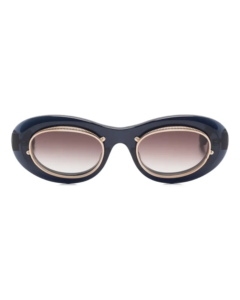 MATSUDA 10604H Sonnenbrille mit ovalem Gestell - Blau Blau