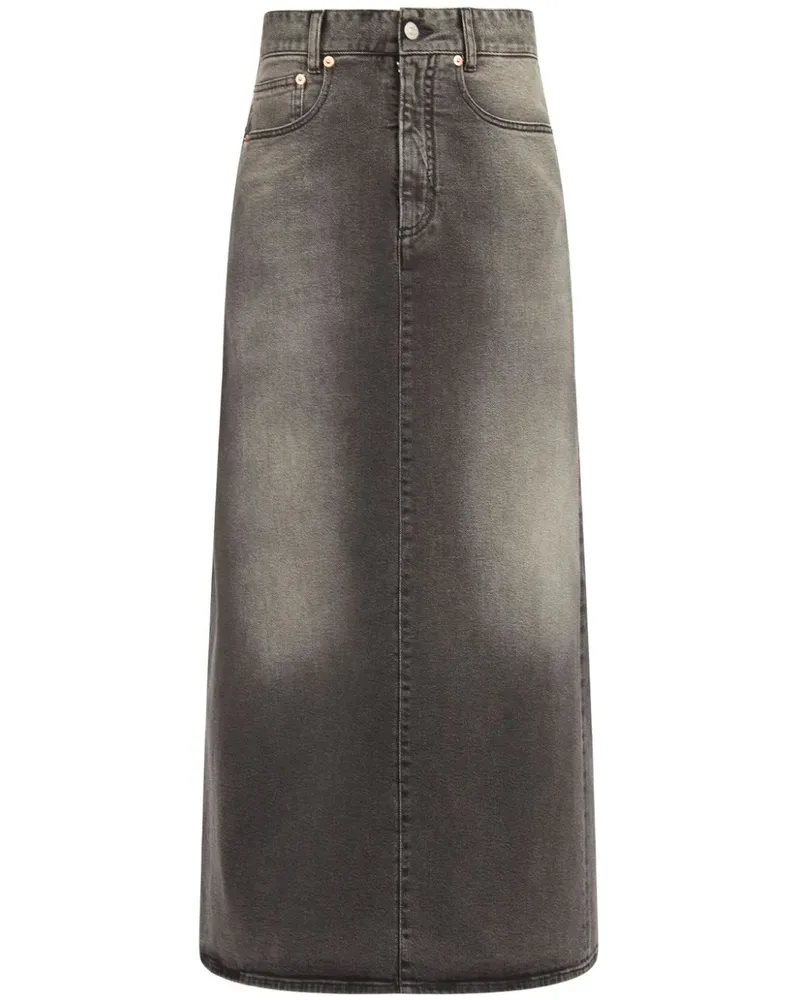 Maison Margiela Jeansrock mit Logo-Patch - Schwarz Schwarz