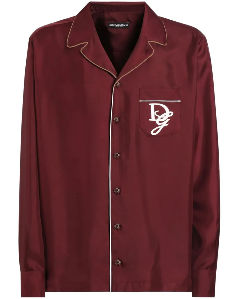Dolce & Gabbana Hemd mit Logo-Stickerei - Rot Rot