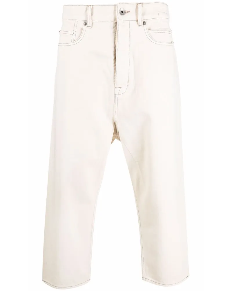 DRKSHDW by Rick Owens Gerade Cropped-Jeans Nude