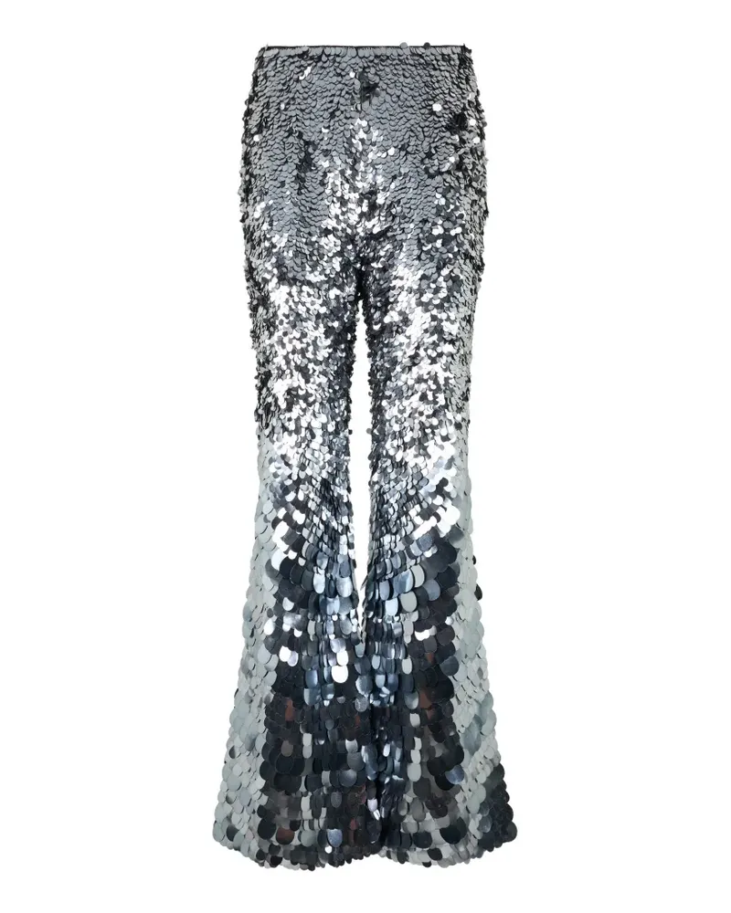 Alberta Ferretti sequin-embellished flared trousers - Silber Silber