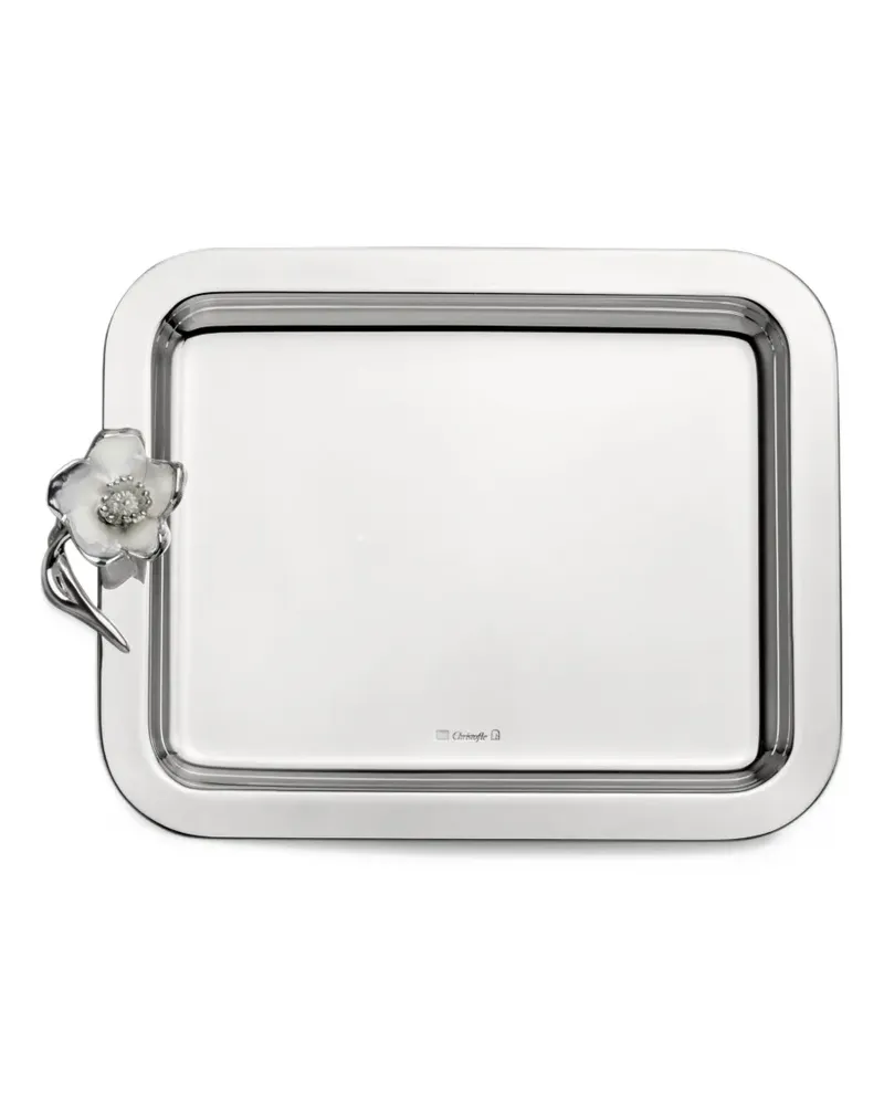 Christofle small Anemone floral-detail tray - Silber Silber