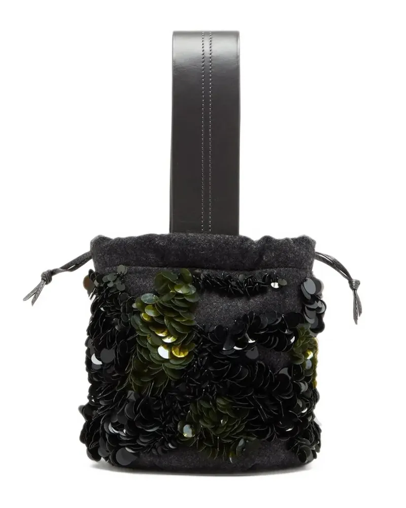 PLAN C sequin-embellished bucket bag - Grau Grau