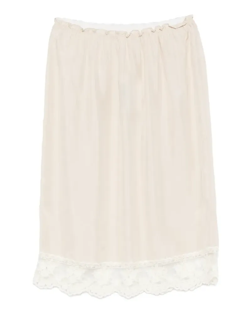 The Garment lace-trim elasticated-waistband midi skirt - Nude Nude