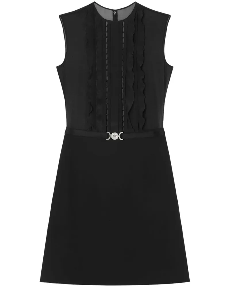 Versace Georgette-Minikleid aus Seide in A-Linie - Schwarz Schwarz