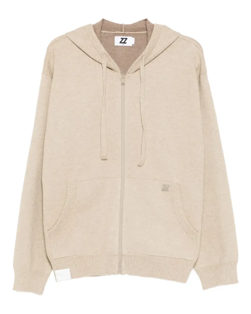 Izzue Gestrickte Jacke mit Logo-Patch - Grau Grau