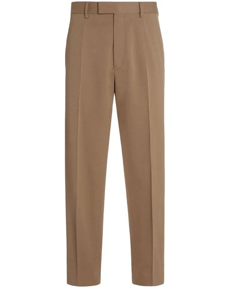 Ermenegildo Zegna Plissierte Tapered-Hose - Braun Braun